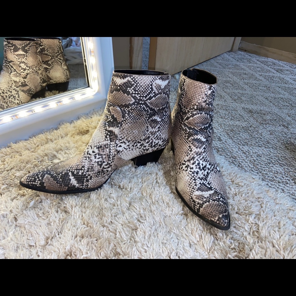 Snake skin ankle boots size 9